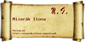 Mizerák Ilona névjegykártya